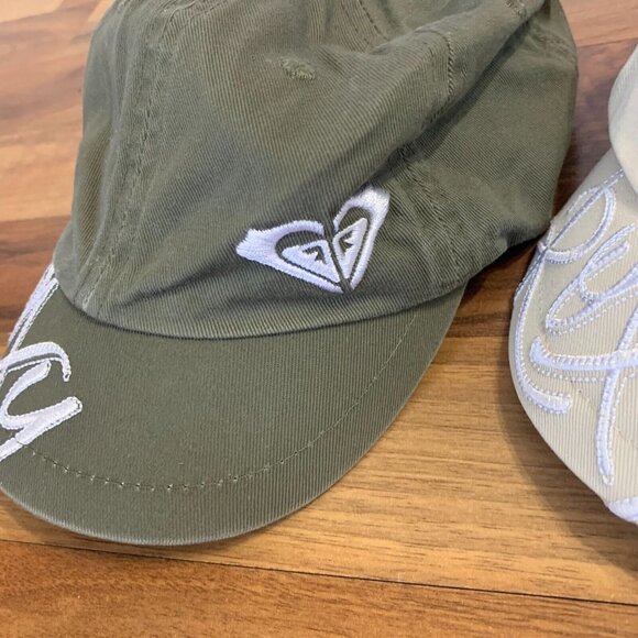 Vintage Roxy Paradise Hats Outdoor Swimming Cap Set 2 Green Beige Hook & Loop main image 13